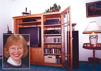 The Heberstrom family stereo. Inset: Marilyn Heberstrom, who should
be well aware she is not to touch a thing.